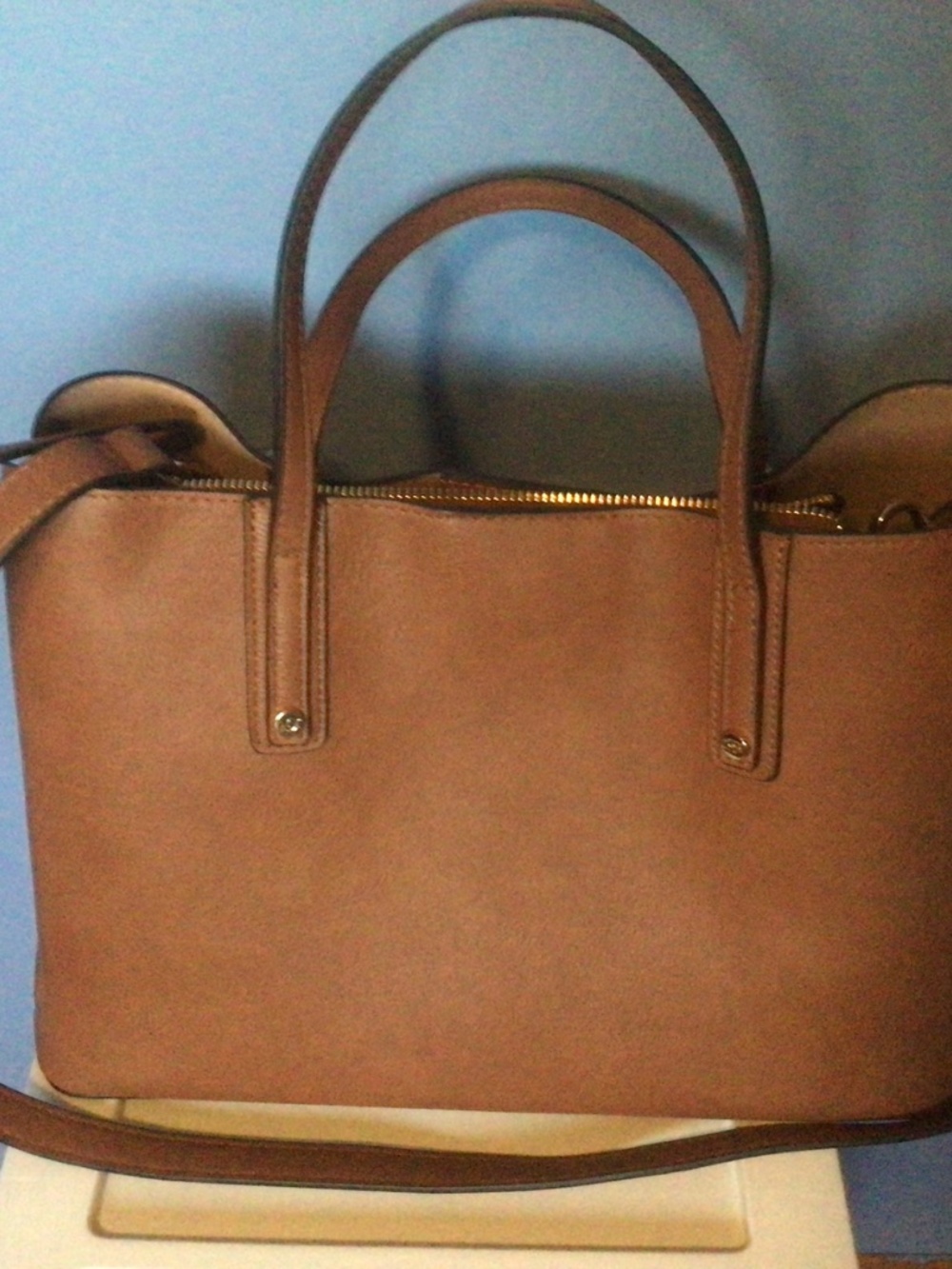 👜 NWOT Dune London Faux Vegan Leather Lined Tote With Carrier Bag 👜 - Picture 3 of 12